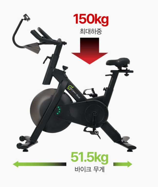 150kg 최대 하중, 바이크 무게 51.5kg