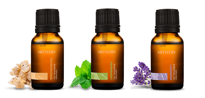 오가닉 프랑킨센스 에센셜 오일, 오가닉 페퍼민트 에센셜 오일, 오가닉 라벤더 에센셜 오일 제품 이미지