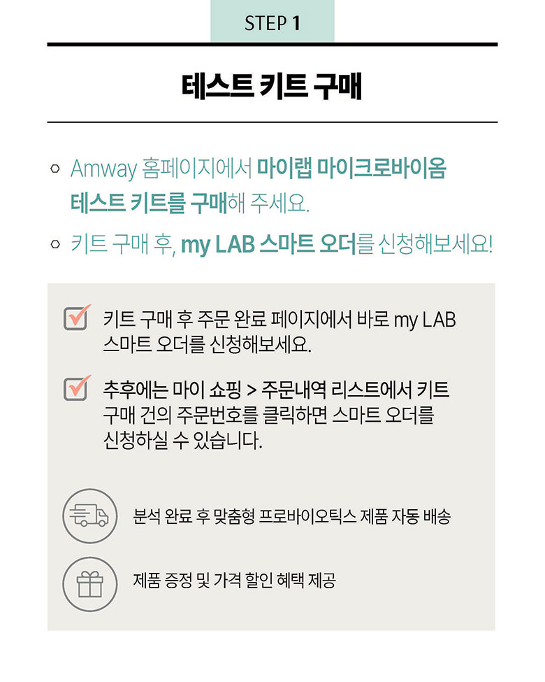 STEP 1 테스트 키트 구매