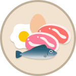 고기 생선 달걀 그림 아이콘