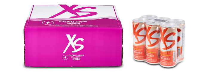 XS 에너지 업 프로모션 1 이미지 : XS 크랜베리 (30캔) 1개, XS 그레이프후르츠 (6캔) 1개